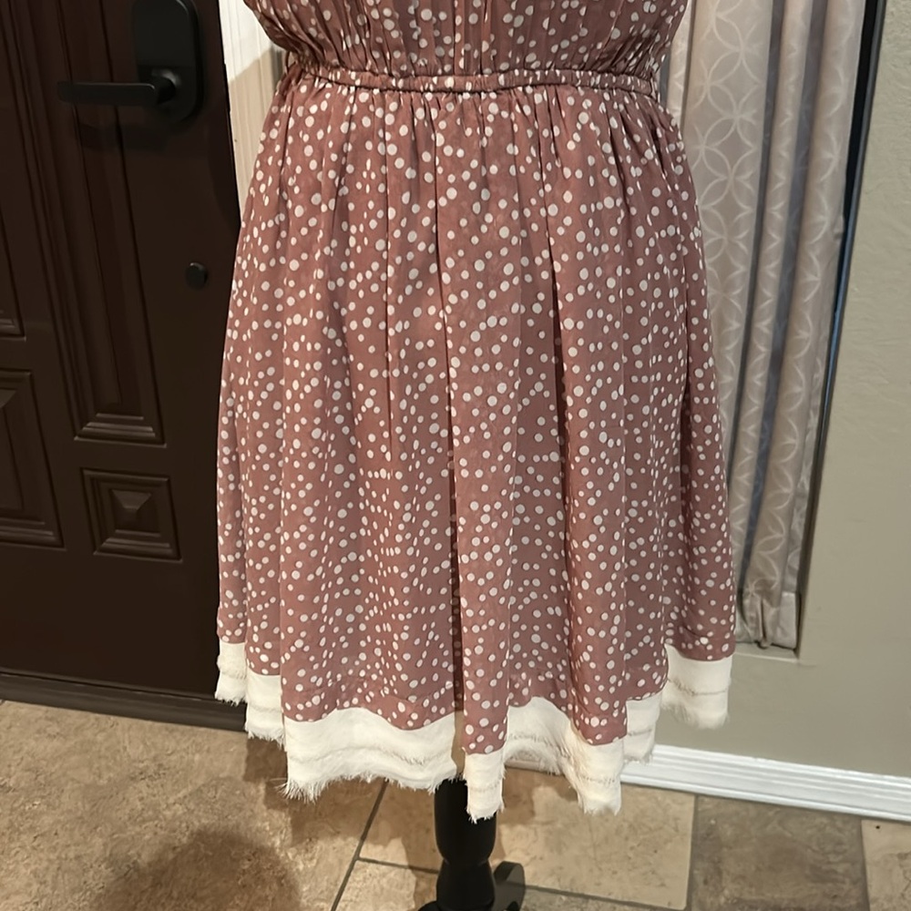 Double Zero Pleated Bodice Tank Dress Polka Dot - Picture 3 of 14